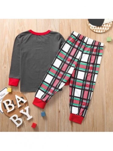 Sleep Sets Matching Family Pajamas Sets Christmas Plaid Tops Pants Family Pajamas Sleepwear - ☀boy-gray - CD192G4U99T $18.83