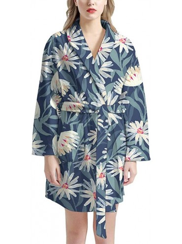 Robes Women Kimono Robes Lightweight Soft Robe Bathrobe Casual Sleepwear Ladies Loungewear Pajamas - Daisy Floral - CP19837GZ...