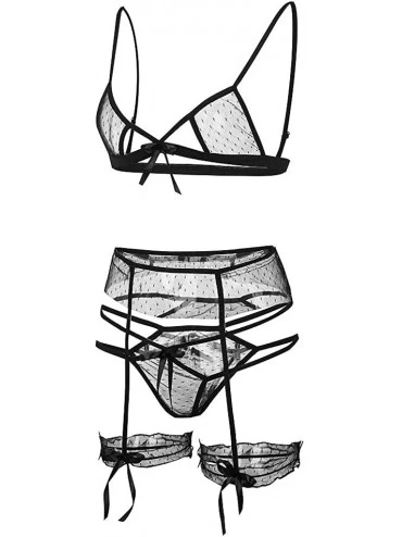 Panties Sexy Lingerie for Women- Afazfa Sexy Lace Embroidery G-String Thong Temptation Underwear Sleepwear - Black - C81985WI...