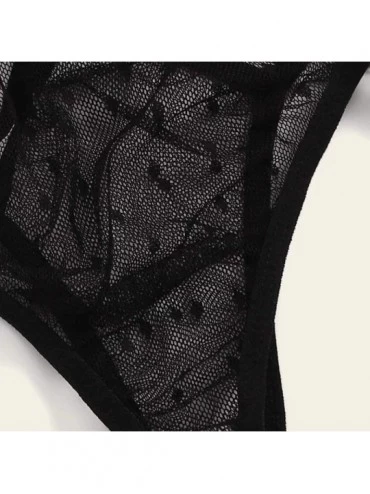 Panties Sexy Lingerie for Women- Afazfa Sexy Lace Embroidery G-String Thong Temptation Underwear Sleepwear - Black - C81985WI...
