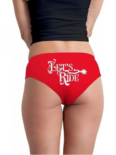 Panties Let's Ride Women's Boyshort Underwear Panties - Red - CC19342M0IQ $18.26