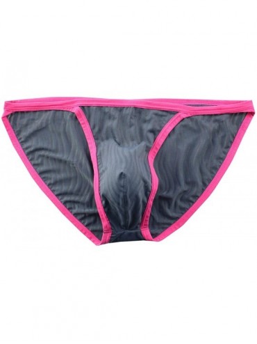G-Strings & Thongs Men's Swimwear Sexy Bikini Solid Siwmming Seamless Front Pouch Bikini Briefs - Grey - CL19DODDAX4 $23.42
