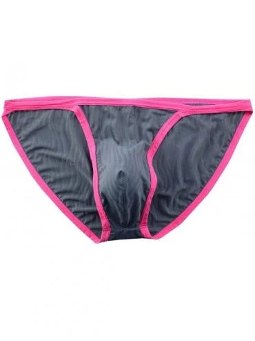 G-Strings & Thongs Men's Swimwear Sexy Bikini Solid Siwmming Seamless Front Pouch Bikini Briefs - Grey - CL19DODDAX4 $11.86
