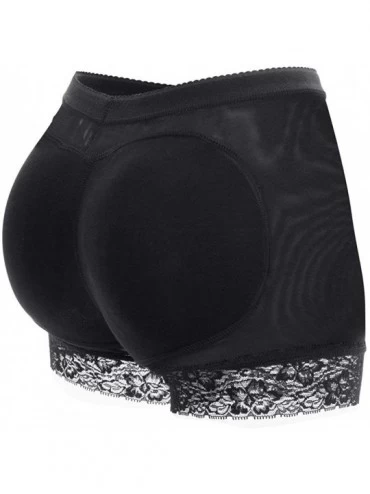 Shapewear Womens Seamless Butt Lifter Padded Lace Panties Enhancer Underwear - Black - CO182DE6QW3 $14.24