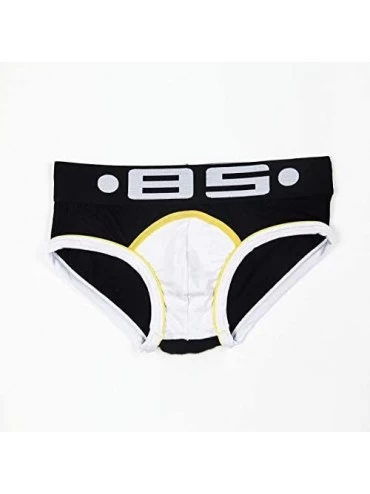 Briefs Men's 4 Pack Cotton Underwear Soft Lightweight Breathable Pouch Briefs - 4*blakc - C018Z77QNKC $27.35