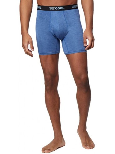 Boxer Briefs Mens Cool Quick Dry Active Fitted Stretch Boxer Brief - Denim Matrix. - C618ZO6D69N $35.69