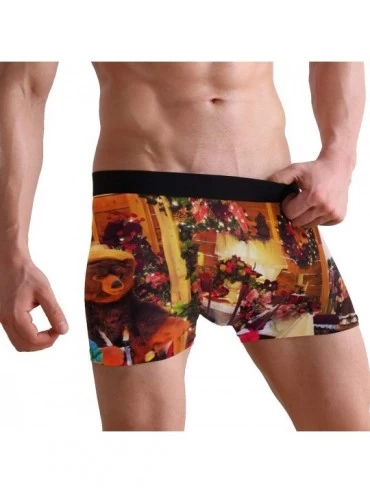 Boxer Briefs Men's Sexy Boxer Briefs Brave and Fast Wolf Print Stretch Bulge Pouch Underpants Underwear - Christmas - CE18MCN...