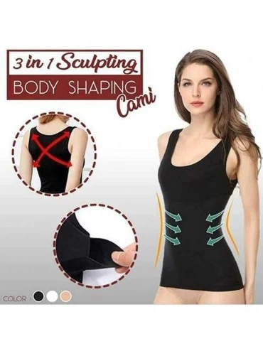 Shapewear 3 in 1 Sculpting Body Shaping Cami Women Seamless Tank Top Tummy Control Shapewear - Beige+white - CN190HR47U7 $24.10