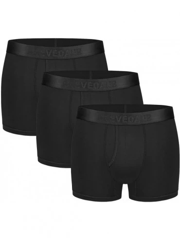 Trunks Men's Underwear 3 Pack Lenzing Micromodal Trunks Underwear for Men - G 3 Pack Black-4" (Fly) - C318EK7DOWA $18.32