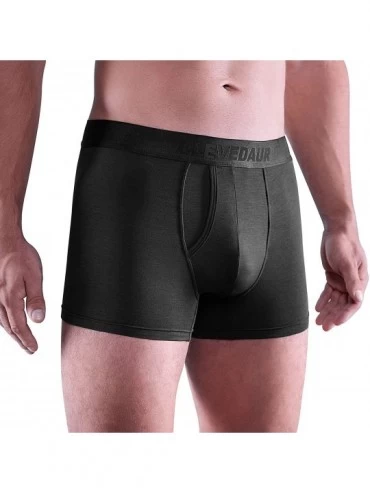 Trunks Men's Underwear 3 Pack Lenzing Micromodal Trunks Underwear for Men - G 3 Pack Black-4" (Fly) - C318EK7DOWA $18.32