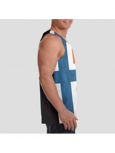 Undershirts Men's Soft Tank Tops Novelty 3D Printed Gym Workout Athletic Undershirt - Vintage Norway Norge Flag - CN19D7ZHCS4...