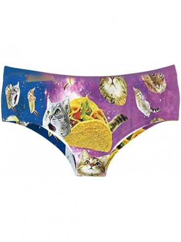 Panties Women's Fashion Flirty Sexy Funny Naughty 3D Printed Cute Animal Underwears Briefs Single Party Gifts - Cat Pizza - C...