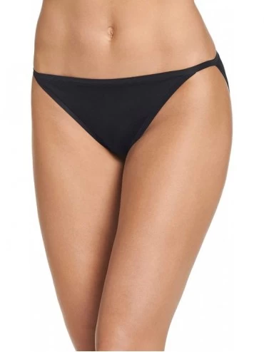 Panties Women's Underwear Smooth & Radiant String Bikini - Black - C818RIIRLWS $19.13