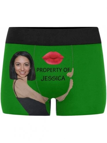 Boxer Briefs Custom Face Kiss Property of Men's Boxer Briefs Underwear Shorts Underpants with Photo - Green - CP18YYYGT6T $26.78