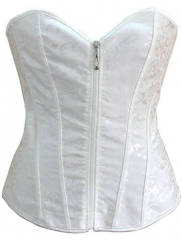 Bustiers & Corsets Women Sexy Fashion Strong Boned Corset Lace up Bustier Top - White - CC18G3ZXW4U $47.96