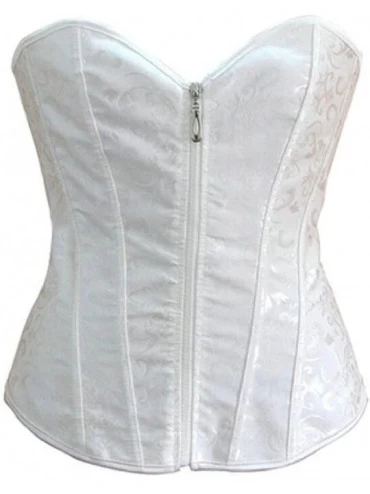 Bustiers & Corsets Women Sexy Fashion Strong Boned Corset Lace up Bustier Top - White - CC18G3ZXW4U $43.44