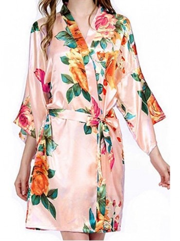 Robes Watercolor Floral Robes Style EB3271B - Peach - C918M2YYKH5 $52.41