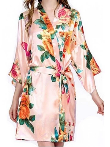Robes Watercolor Floral Robes Style EB3271B - Peach - C918M2YYKH5 $45.18