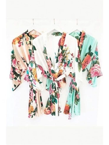 Robes Watercolor Floral Robes Style EB3271B - Peach - C918M2YYKH5 $18.67