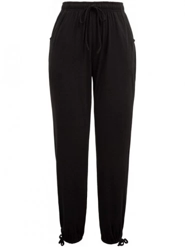 Bottoms Women Pajama Bottoms with Pockets Comfy Casual Cotton Drawstring Lounge Pants - Black-style B - CX18SASDTT3 $12.52