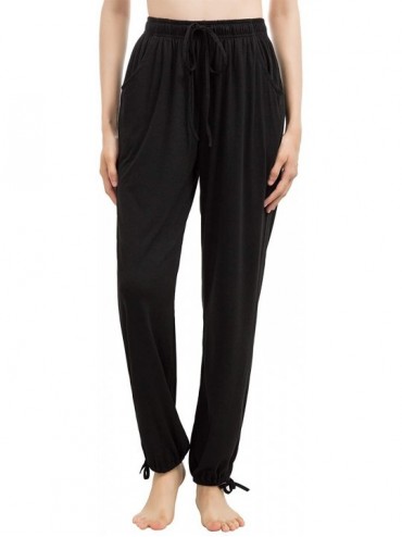 Bottoms Women Pajama Bottoms with Pockets Comfy Casual Cotton Drawstring Lounge Pants - Black-style B - CX18SASDTT3 $29.10
