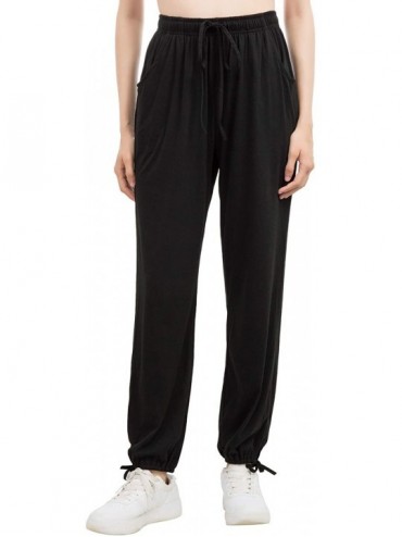 Bottoms Women Pajama Bottoms with Pockets Comfy Casual Cotton Drawstring Lounge Pants - Black-style B - CX18SASDTT3 $29.10