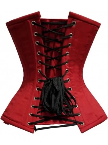 Bustiers & Corsets Heavy Duty 26 Double Steel Boned Waist Training Underbust Tight Shaper Corset 8801 - Red Cotton (Normal To...