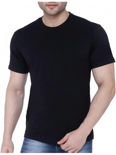 Undershirts Men's Cotton Stretch 2-Pack Slim Fit Short-Sleeve Crewneck T-Shirt - Dress Blue /Wine Tasting - CO18ACA8WA9 $25.82