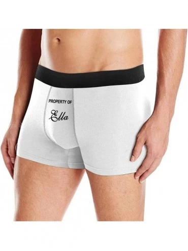 Boxer Briefs Custom Name Boxers Property of Name White Personalized Name Briefs Underwear for Men - Multi 1 - CW18Y75M4N9 $23.21
