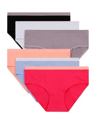 Panties Women's Everyday Basic Cotton Panties -Pack of 6 - Comfy - CR18QE267NC $26.30