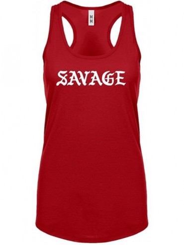 Camisoles & Tanks Savage Womens Racerback Tank Top - Red - CZ1885A03Z8 $27.74
