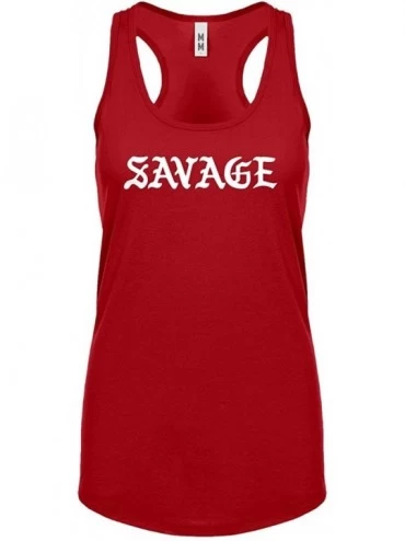 Camisoles & Tanks Savage Womens Racerback Tank Top - Red - CZ1885A03Z8 $25.00
