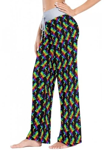 Bottoms Women's Pajama Pants Print Drawstring Wide Leg Lounge Trouser Casual and Comfortable Sleepwear Pants - Color23 - CY19...