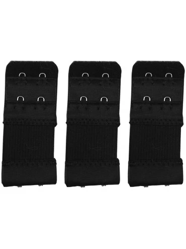 Accessories 3pcs Women Ladies Soft Comfortable Back Bra 2 Hooks Band Extension Strap Extender - Black - CV197TN2UYR $18.23