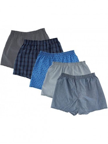 Boxers Men's Woven Tartan and Plaid Boxer Multipack - Assorted (5-pack of Boxers) - CT12E2A0DSD $68.52