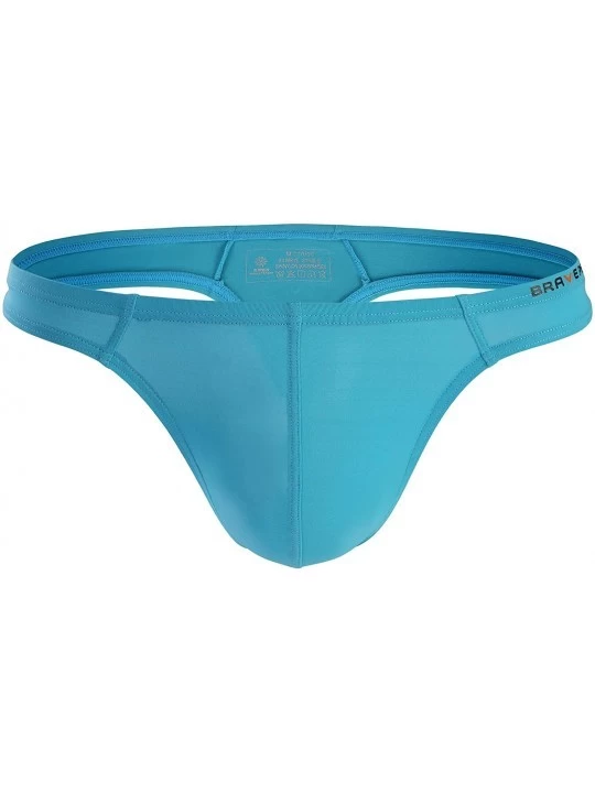 G-Strings & Thongs Soft and Smooth Sexy Thong Opaque Men's T-Back Elastic G-String - Sky Blue - CU18DQ68RA2 $10.74
