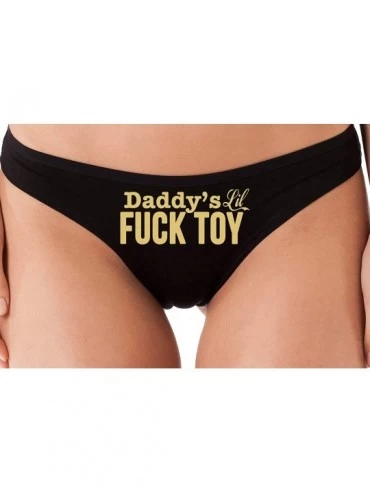 Panties Daddys Little Lil Fuck Toy Fucktoy DDLG BDSM Owned Slut Thong - Sand - CK18LSWE9K5 $10.61