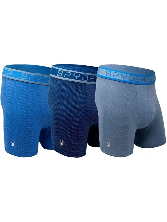Boxer Briefs Performance Mesh Mens Boxer Briefs Sports Underwear 3 Pack for Men - Blue - C3187WWM9WA $22.82