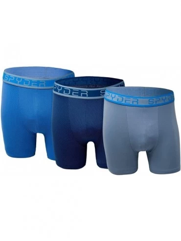 Boxer Briefs Performance Mesh Mens Boxer Briefs Sports Underwear 3 Pack for Men - Blue - C3187WWM9WA $22.82