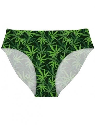 Panties Sexy Women Personalized Autism Awareness Underwear Briefs Breathable Hipster Panty - Weed Leaf - CN18XU05IZS $34.62