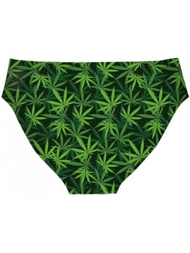 Panties Sexy Women Personalized Autism Awareness Underwear Briefs Breathable Hipster Panty - Weed Leaf - CN18XU05IZS $21.06
