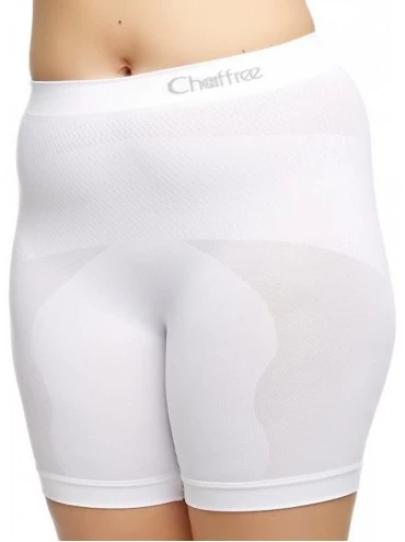 Panties Womens Anti Chafe Sweat Control Plus Size Long Leg Briefs XL High Waist White - CZ18W4EA3X8 $62.36