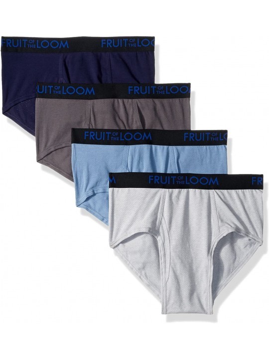 Briefs Men's 4pk Breathable Cotton Micro-mesh Briefs - Assorted - CP12IFSO33Z $34.94