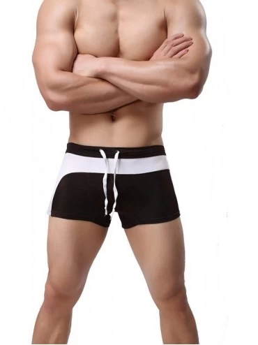 Boxer Briefs Swimming Trunks Boxer Brief Swimsuit Seamless Swim Underwear Boardshorts for Men - Brown - C4186WSTAMO $14.17