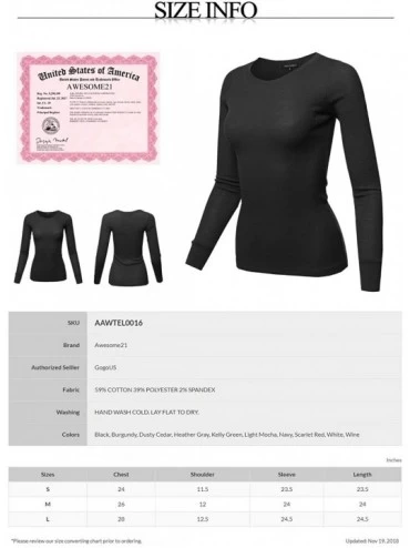Thermal Underwear Women's Casual Solid Basic Crew Neck Long Sleeves Thermal Top - Aawtel0016 Mustard - CM18AUSZ4YS $11.20