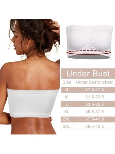 Nightgowns & Sleepshirts Womens Bandeau Bra Seamless Tube Top Bra with Removable Pads 1 3 Pack 001 Black&beige&white Tube Top...