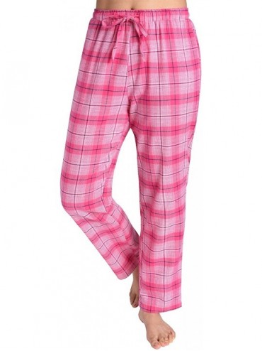 Bottoms Women's Pajama Pants Cotton Lounge Pants Plaid PJs Bottoms - Rose - CI1895D8HCR $44.58