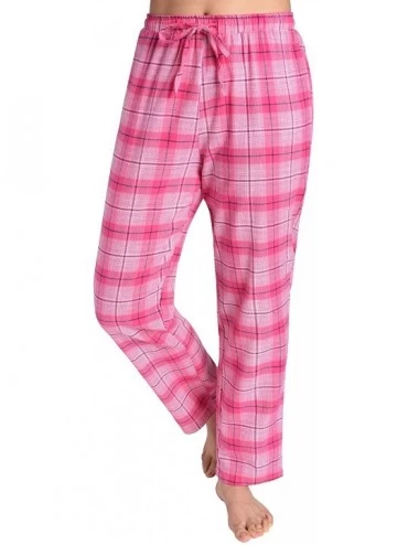 Bottoms Women's Pajama Pants Cotton Lounge Pants Plaid PJs Bottoms - Rose - CI1895D8HCR $21.75