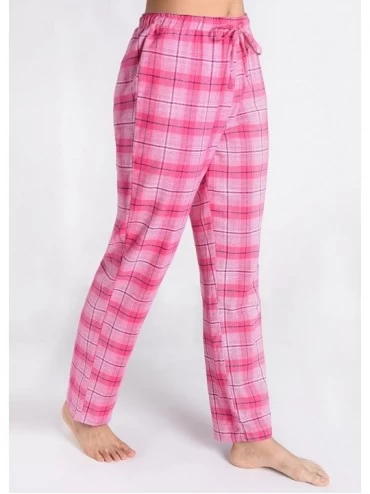Bottoms Women's Pajama Pants Cotton Lounge Pants Plaid PJs Bottoms - Rose - CI1895D8HCR $21.75