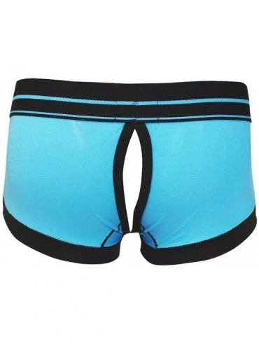 Boxer Briefs Sexy Men's Buckled Bulge Pouch Crossdress Panties Trunks Boxer Shorts Underwear - Sky Blue - CT18K3MXDSS $18.46